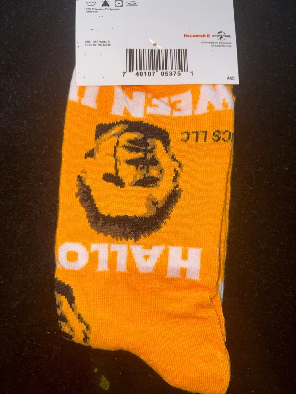 Orange Halloween II Men's Crew Socks Men’s Shoe 6 - 12